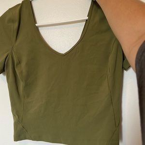 Army Green, size 8, Lululemon crop